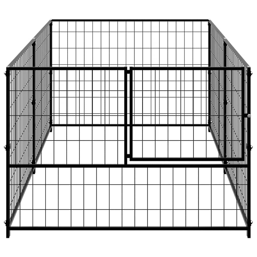 vidaXL Kojec dla psa, czarny, 200x100x70 cm, stalowy