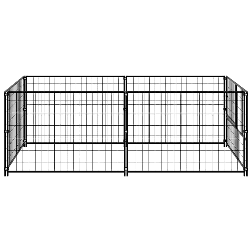 vidaXL Kojec dla psa, czarny, 200x100x70 cm, stalowy