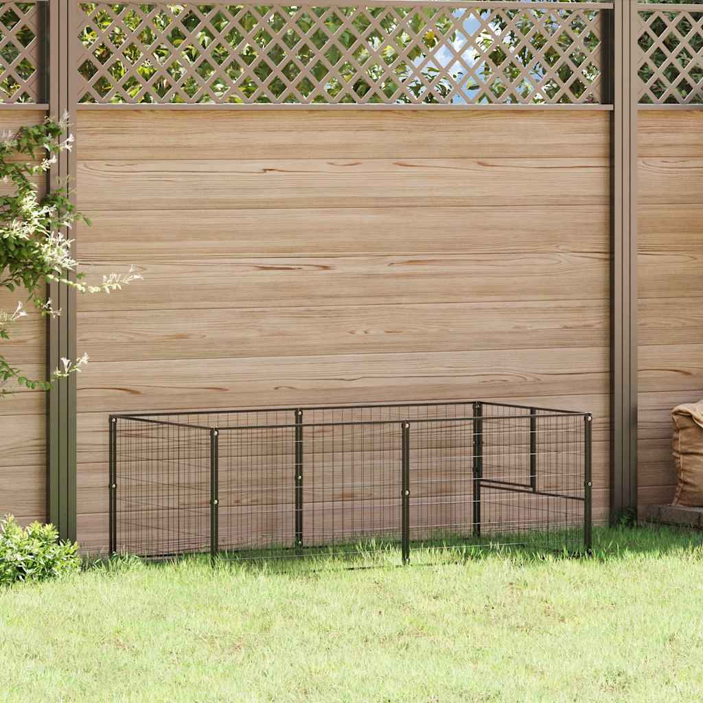 vidaXL Kojec dla psa, czarny, 200x100x70 cm, stalowy