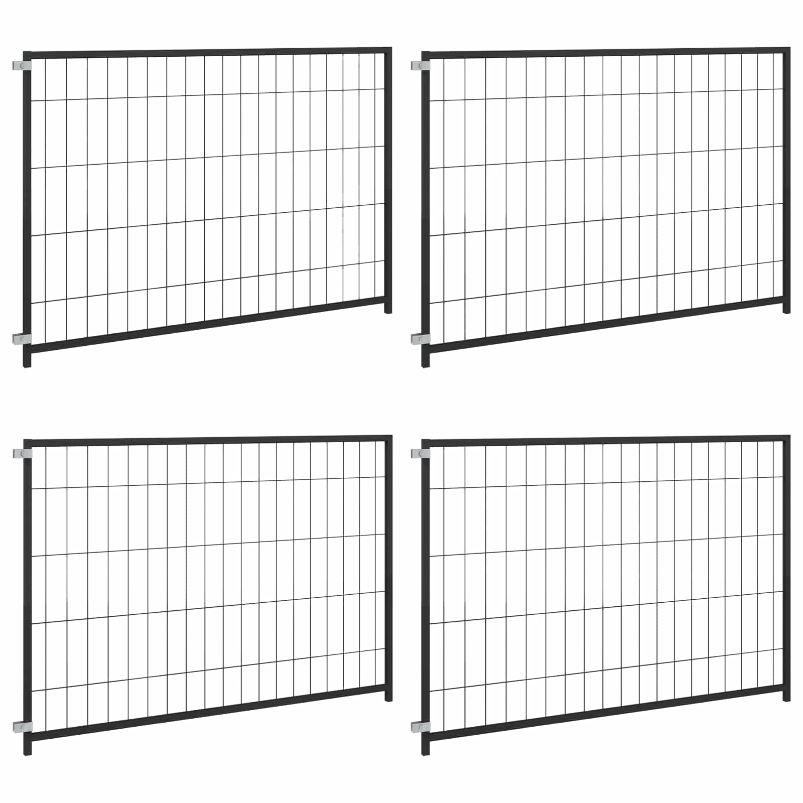 vidaXL Klatka dla zwierząt bez drzwi Czarny 300 x 100 x 70 cm Stal