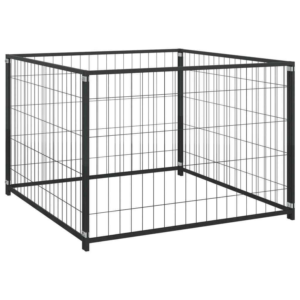 vidaXL Klatka dla zwierząt bez drzwi Czarny 300 x 100 x 70 cm Stal
