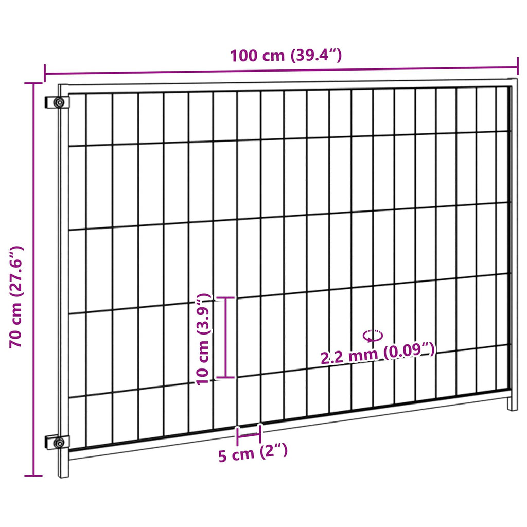 vidaXL Klatka dla zwierząt bez drzwi Czarny 300 x 100 x 70 cm Stal