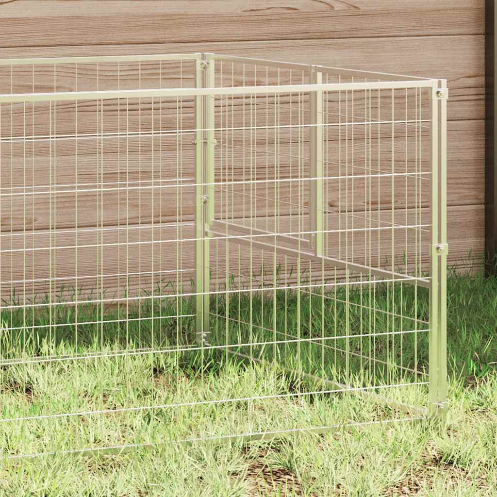 vidaXL Kojec dla psa, srebrny, 100x100x70 cm, stalowy