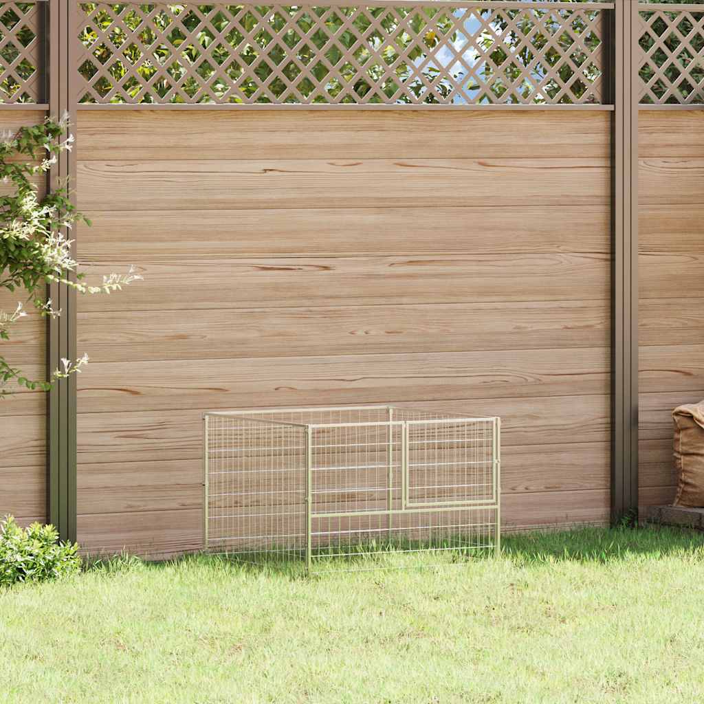 vidaXL Kojec dla psa, srebrny, 100x100x70 cm, stalowy