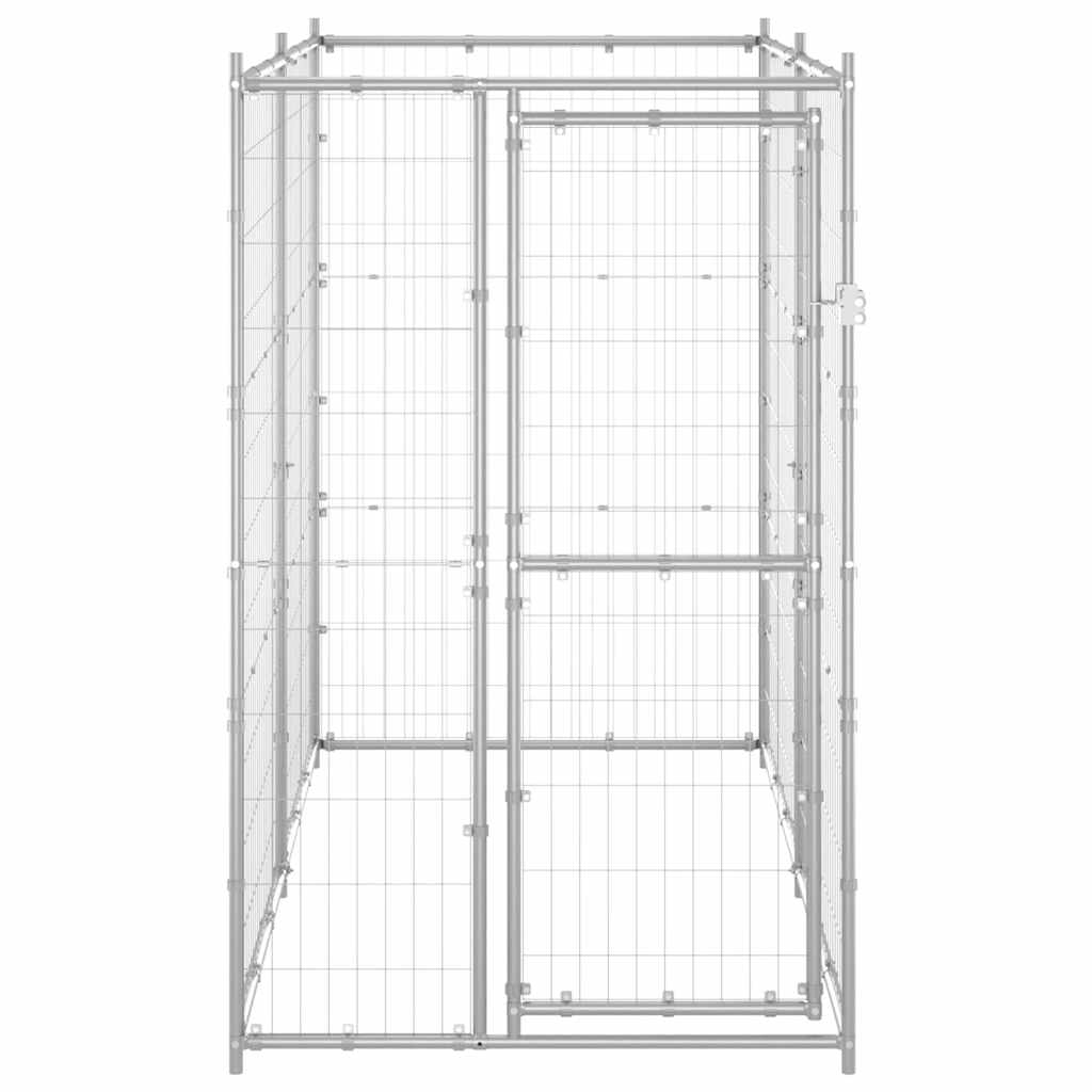 vidaXL Zewnętrzny kojec dla psa, galwanizowana stal, 110x220x180 cm