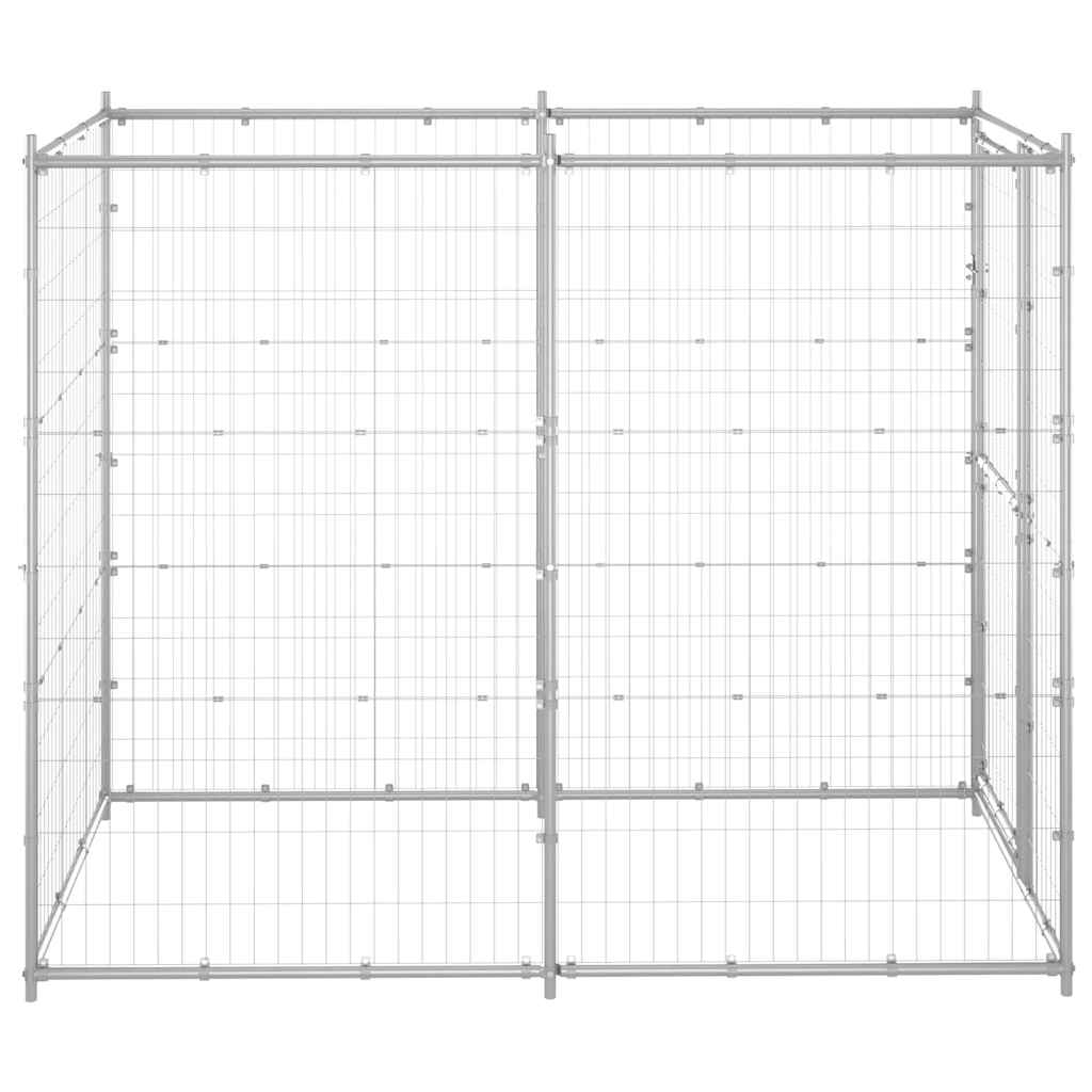vidaXL Zewnętrzny kojec dla psa, galwanizowana stal, 110x220x180 cm