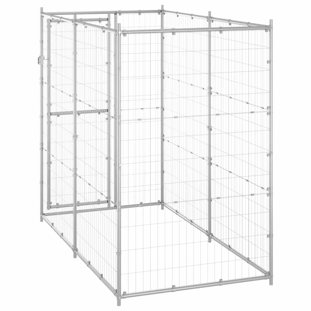 vidaXL Zewnętrzny kojec dla psa, galwanizowana stal, 110x220x180 cm