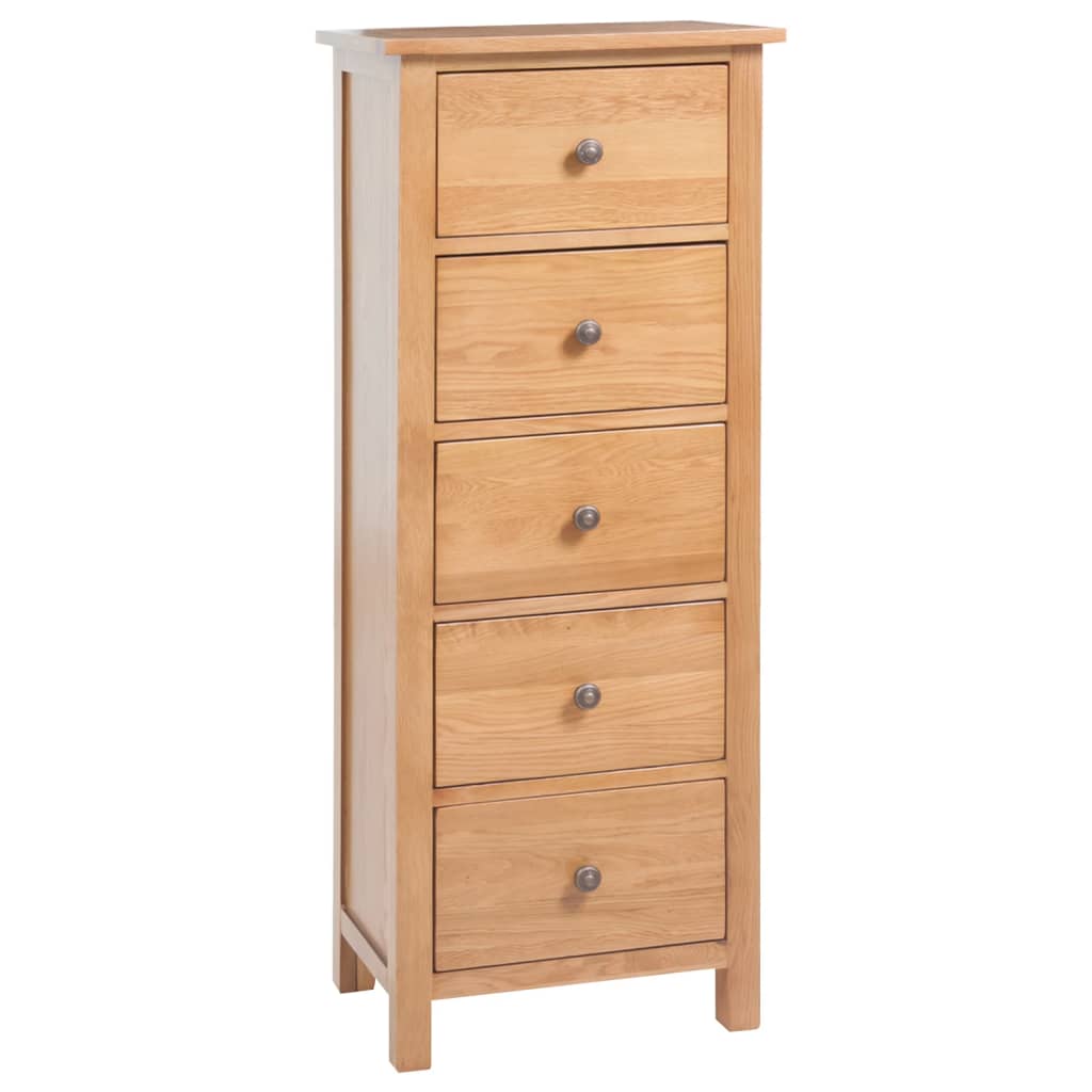 vidaXL Wysoka komoda, 45x32x110 cm, lite drewno dębowe