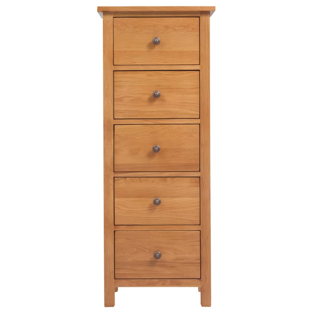vidaXL Wysoka komoda, 45x32x110 cm, lite drewno dębowe