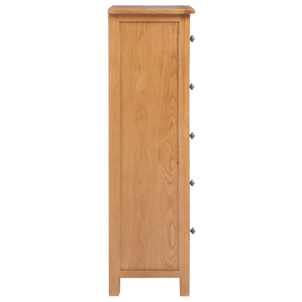vidaXL Wysoka komoda, 45x32x110 cm, lite drewno dębowe