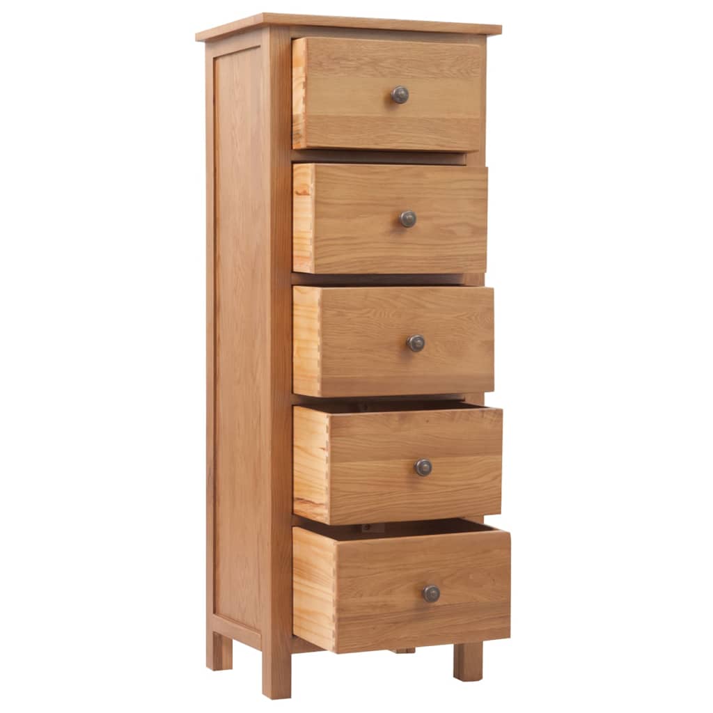 vidaXL Wysoka komoda, 45x32x110 cm, lite drewno dębowe