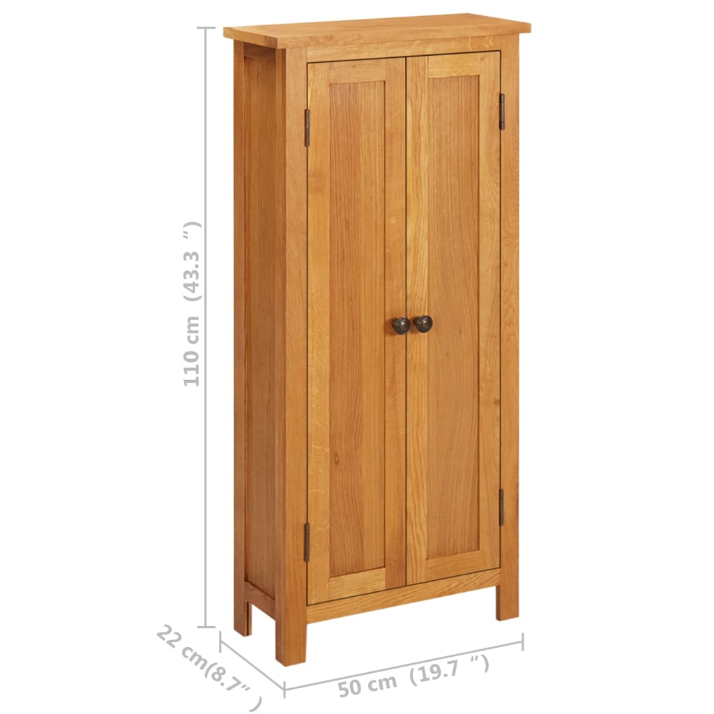 vidaXL Szafka, 50x22x110 cm, lite drewno dębowe