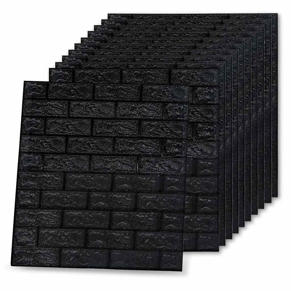 vidaXL Panele 3D z imitacją cegły, samoprzylepne, 40 szt., czarne