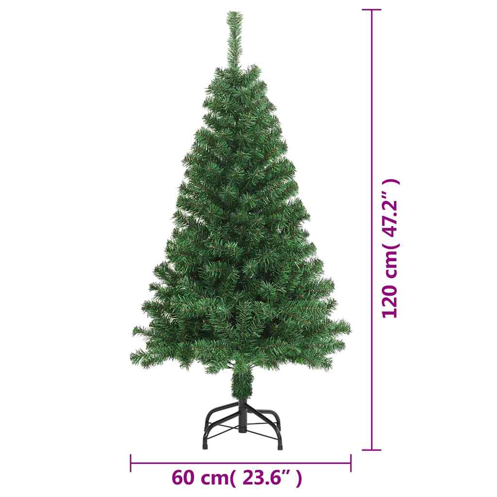 vidaXL Sztuczna choinka o grubych gałązkach, zielona, 120 cm, PVC