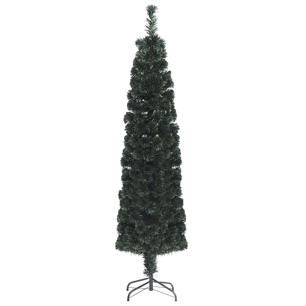 vidaXL Sztuczna, wąska choinka ze stojakiem, 180 cm, włókno optyczne