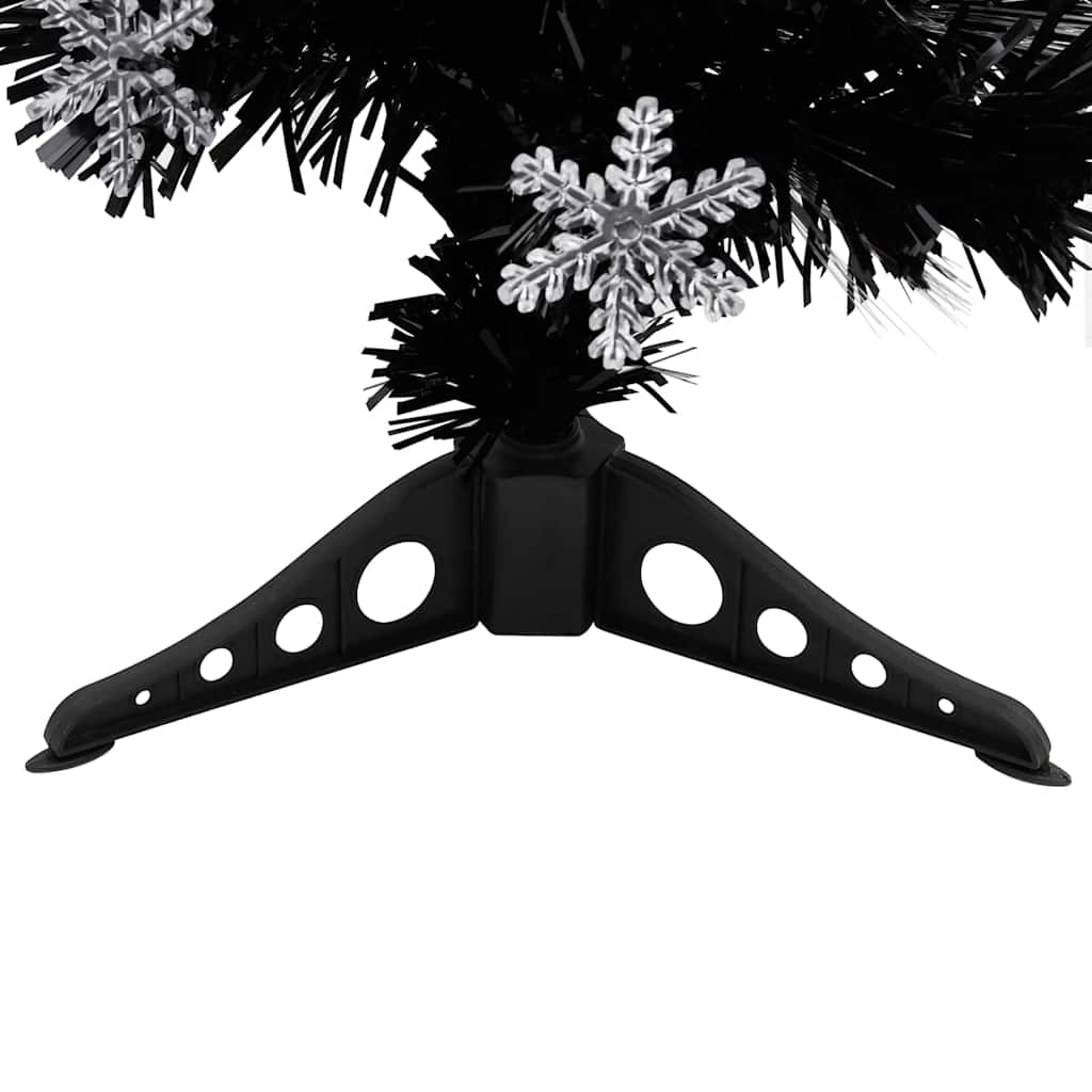 vidaXL Choinka ze śnieżynkami LED, czarna, 64 cm, światłowodowa
