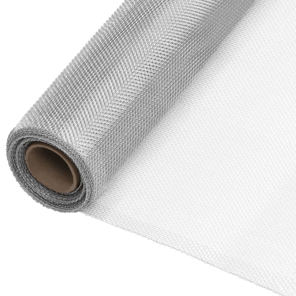 vidaXL Siatka aluminiowa, 80 x 1000 cm, srebrna
