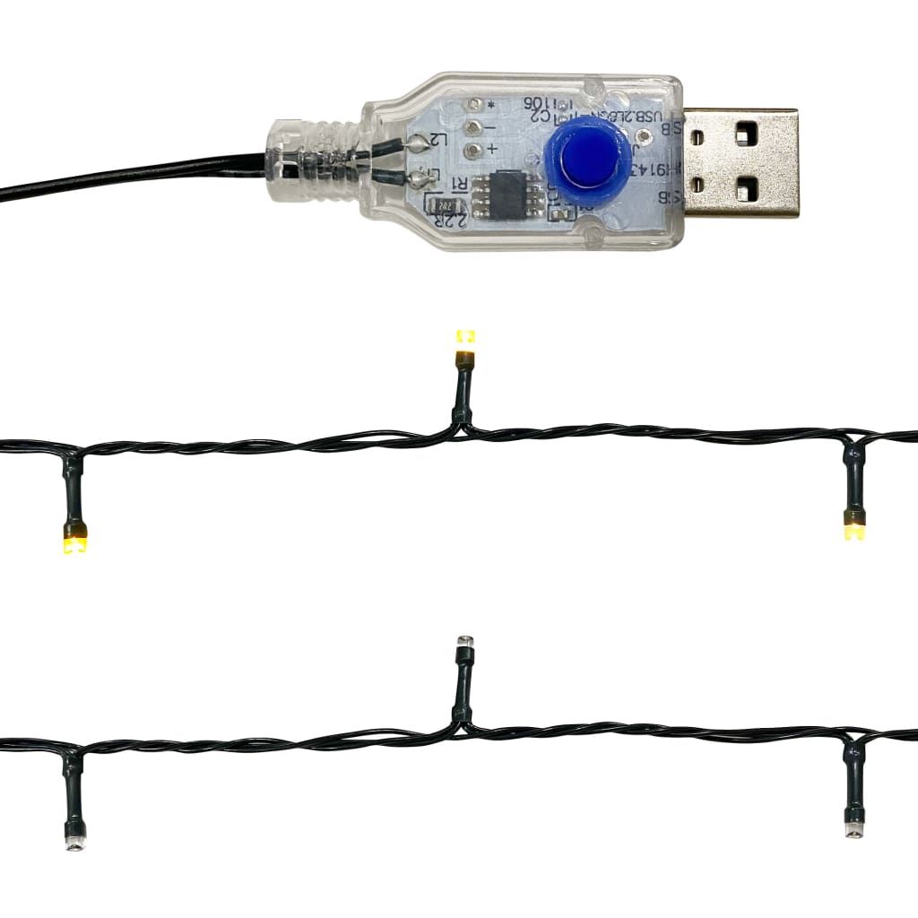 vidaXL Girlanda świąteczna z lampkami LED, 10 m, niebieska
