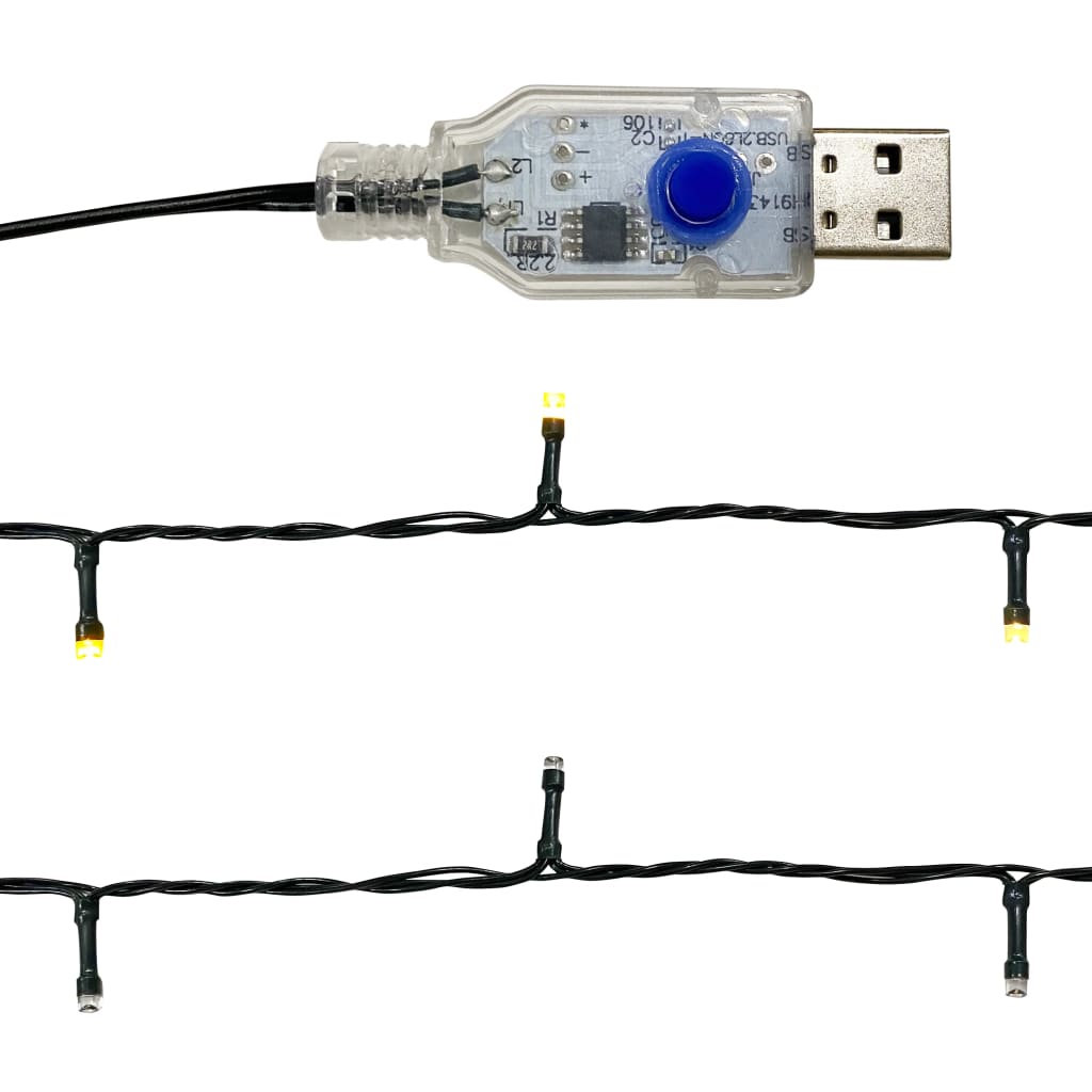 vidaXL Girlanda świąteczna z lampkami LED, 20 m, czerwona