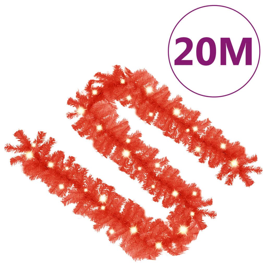 vidaXL Girlanda świąteczna z lampkami LED, 20 m, czerwona