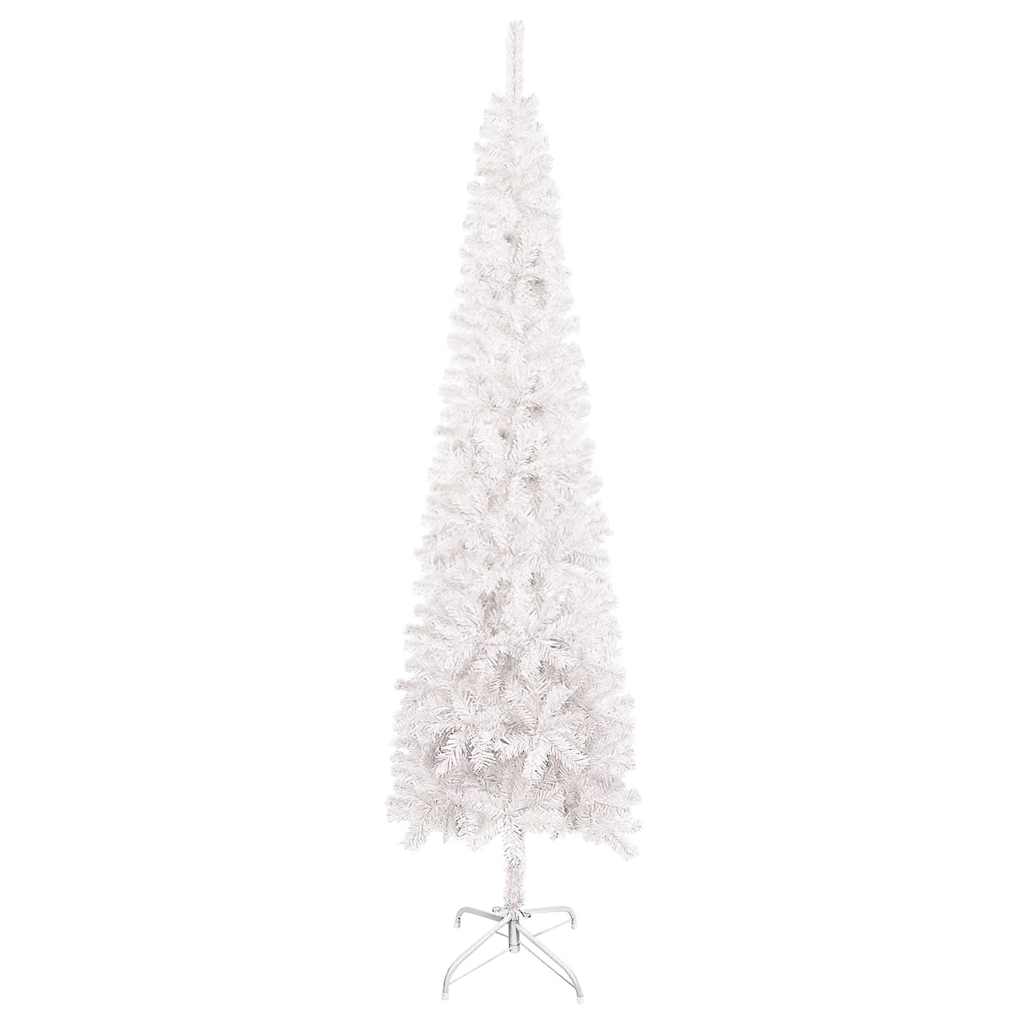 vidaXL Smukła choinka, biała, 180 cm