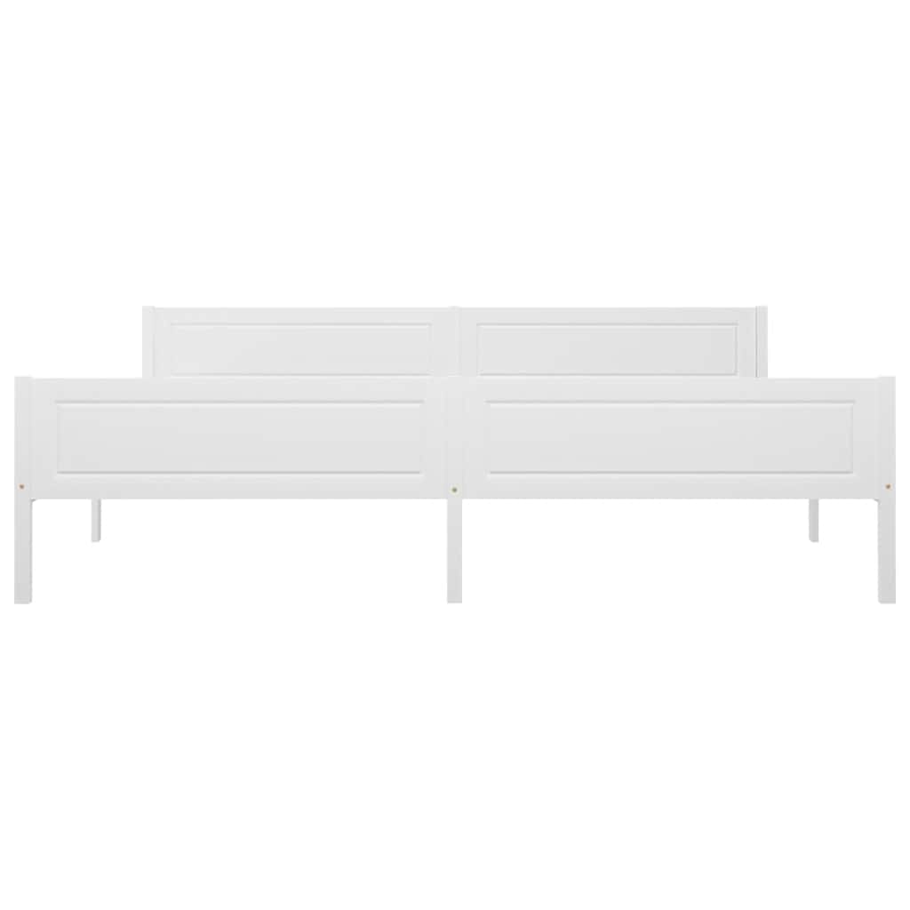 vidaXL Rama łóżka z litego drewna sosnowego, biała, 200 x 200 cm