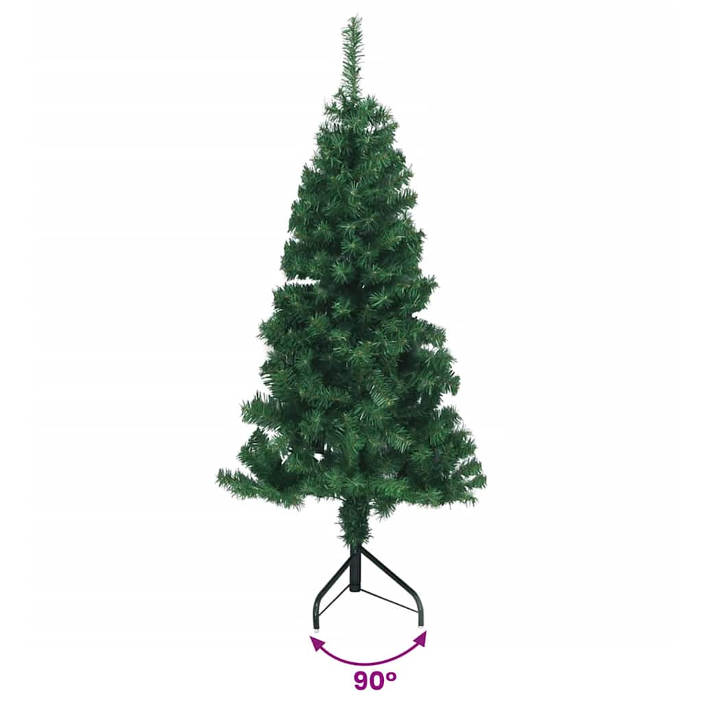vidaXL Sztuczna choinka narożna, zielona, 150 cm, PVC