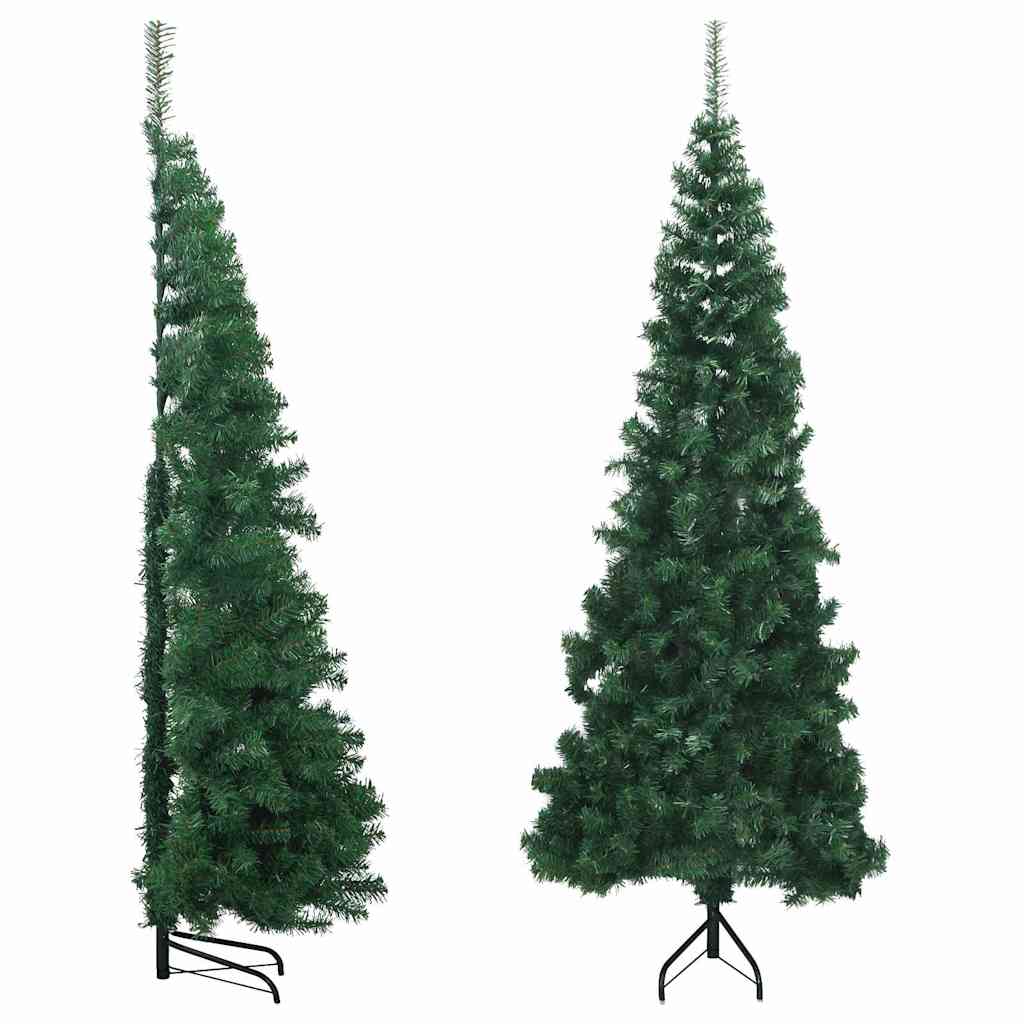 vidaXL Sztuczna choinka narożna, zielona, 180 cm, PVC