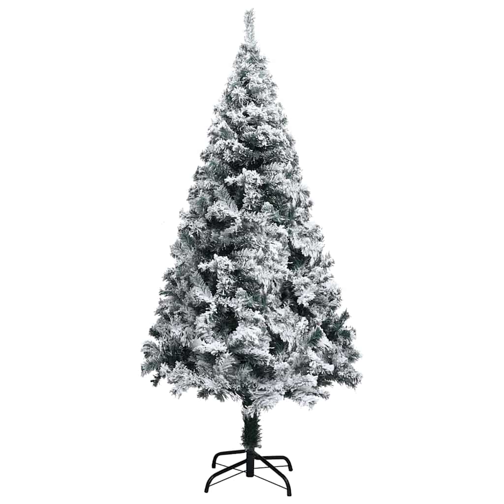 vidaXL Sztuczna choinka, ośnieżona, zielona, 120 cm, PVC