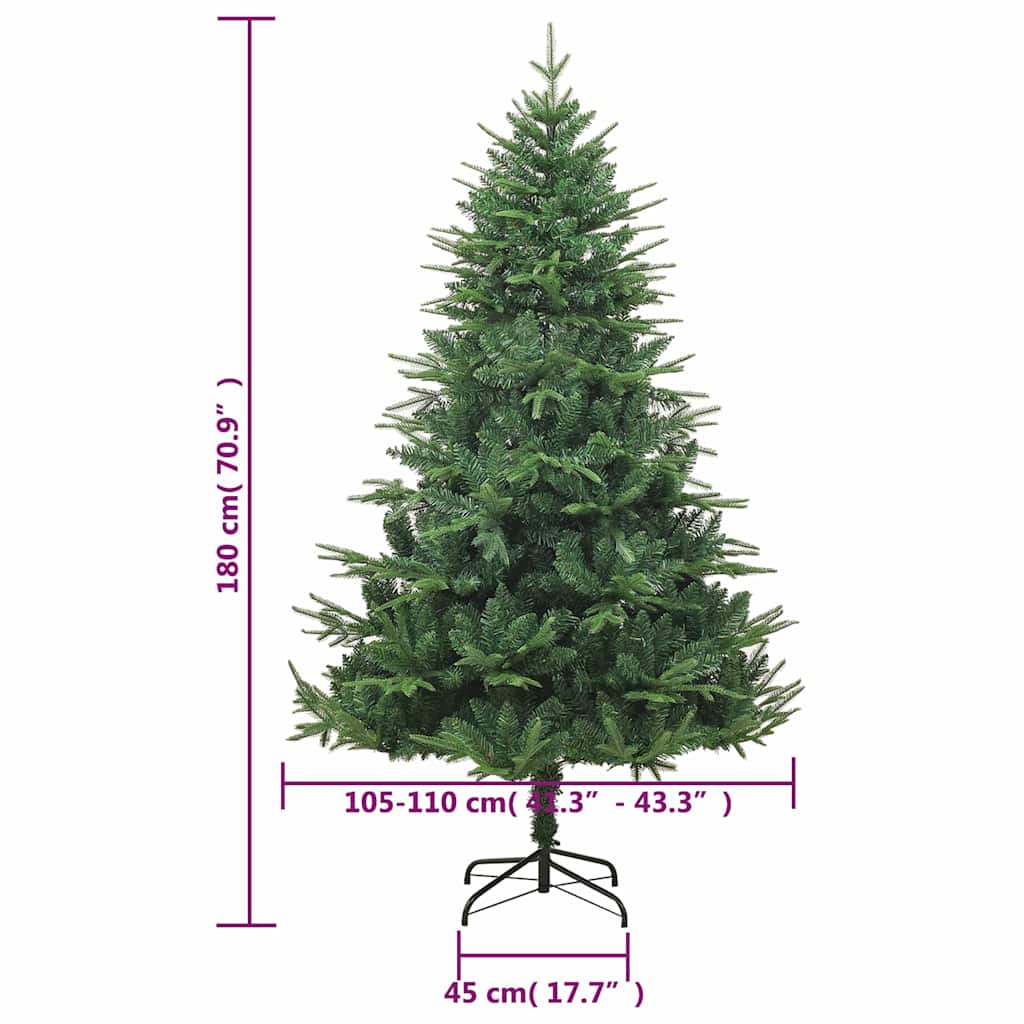 vidaXL Sztuczna choinka, zielona, 180 cm, PVC i PE