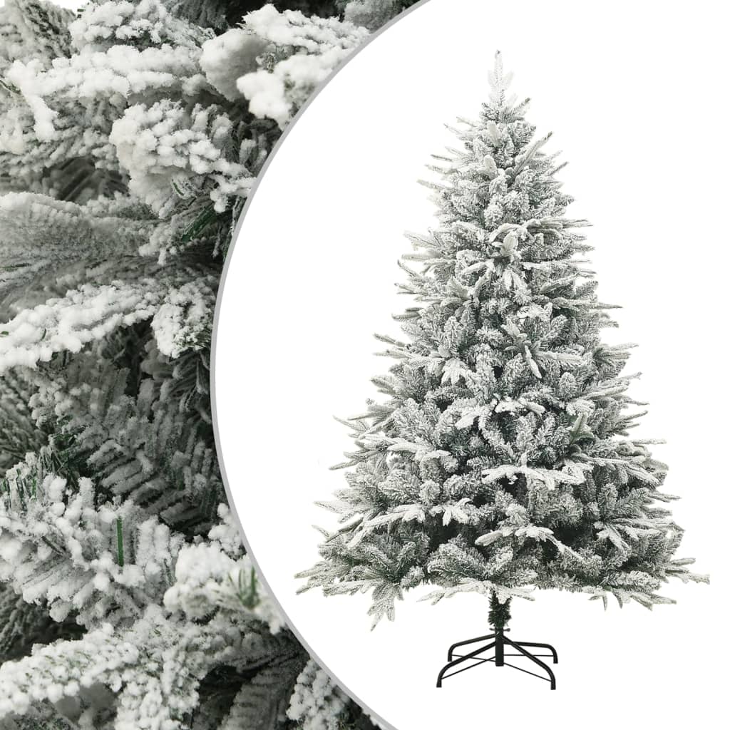 vidaXL Sztuczna choinka pokryta śniegiem, zielona, 210 cm, PVC i PE