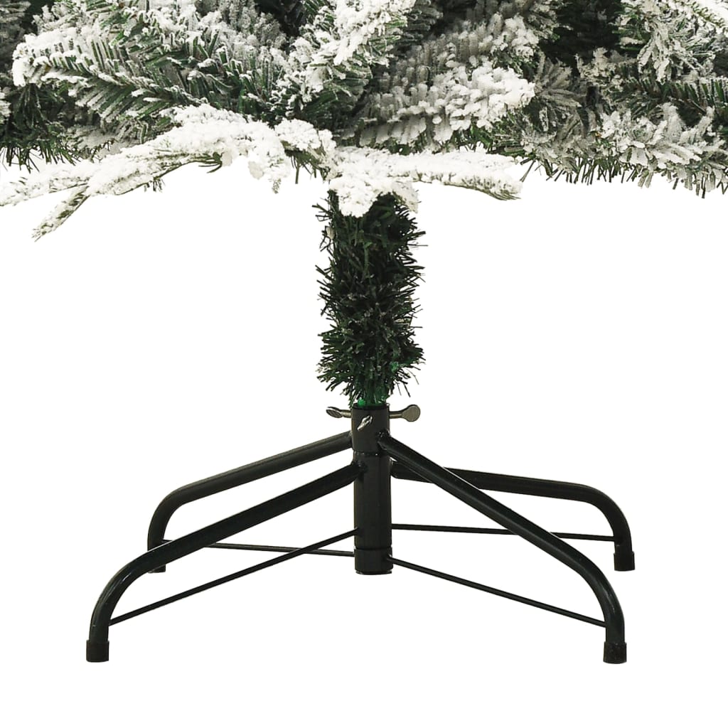 vidaXL Sztuczna choinka pokryta śniegiem, zielona, 210 cm, PVC i PE