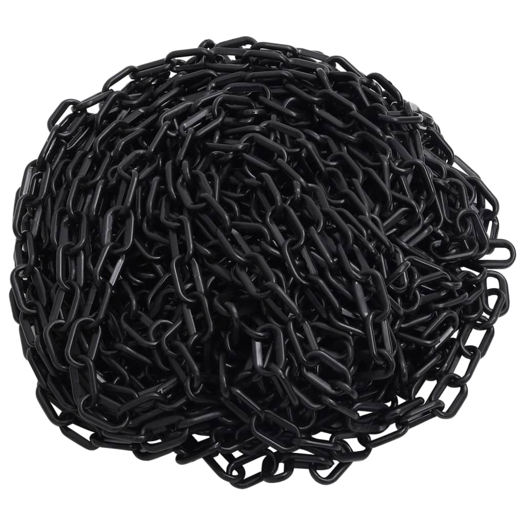 vidaXL Łańcuch ostrzegawczy, czarny, 100 m, Ø8 mm, plastikowy