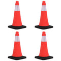vidaXL Odblaskowe pachołki drogowe, 4 szt., ciężkie podstawy, 50 cm