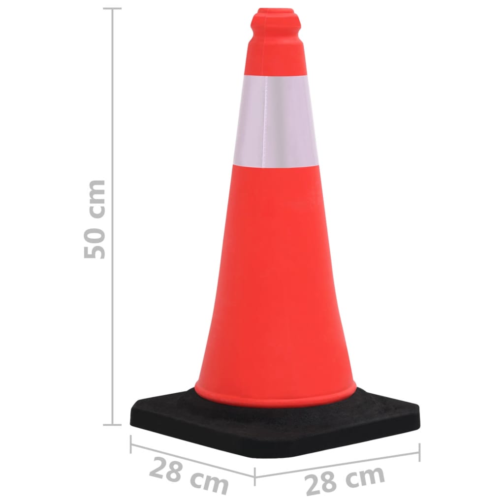 vidaXL Odblaskowe pachołki drogowe, 4 szt., ciężkie podstawy, 50 cm