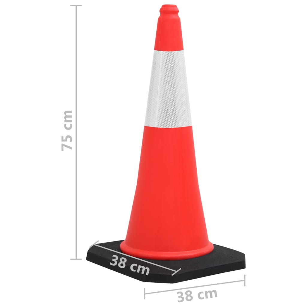 vidaXL Odblaskowe pachołki drogowe, 4 szt., ciężkie podstawy, 75 cm
