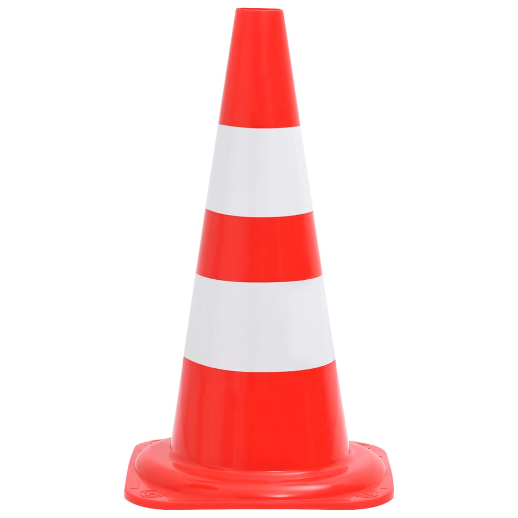 vidaXL Odblaskowe pachołki drogowe, 20 szt., czerwono-białe, 50 cm