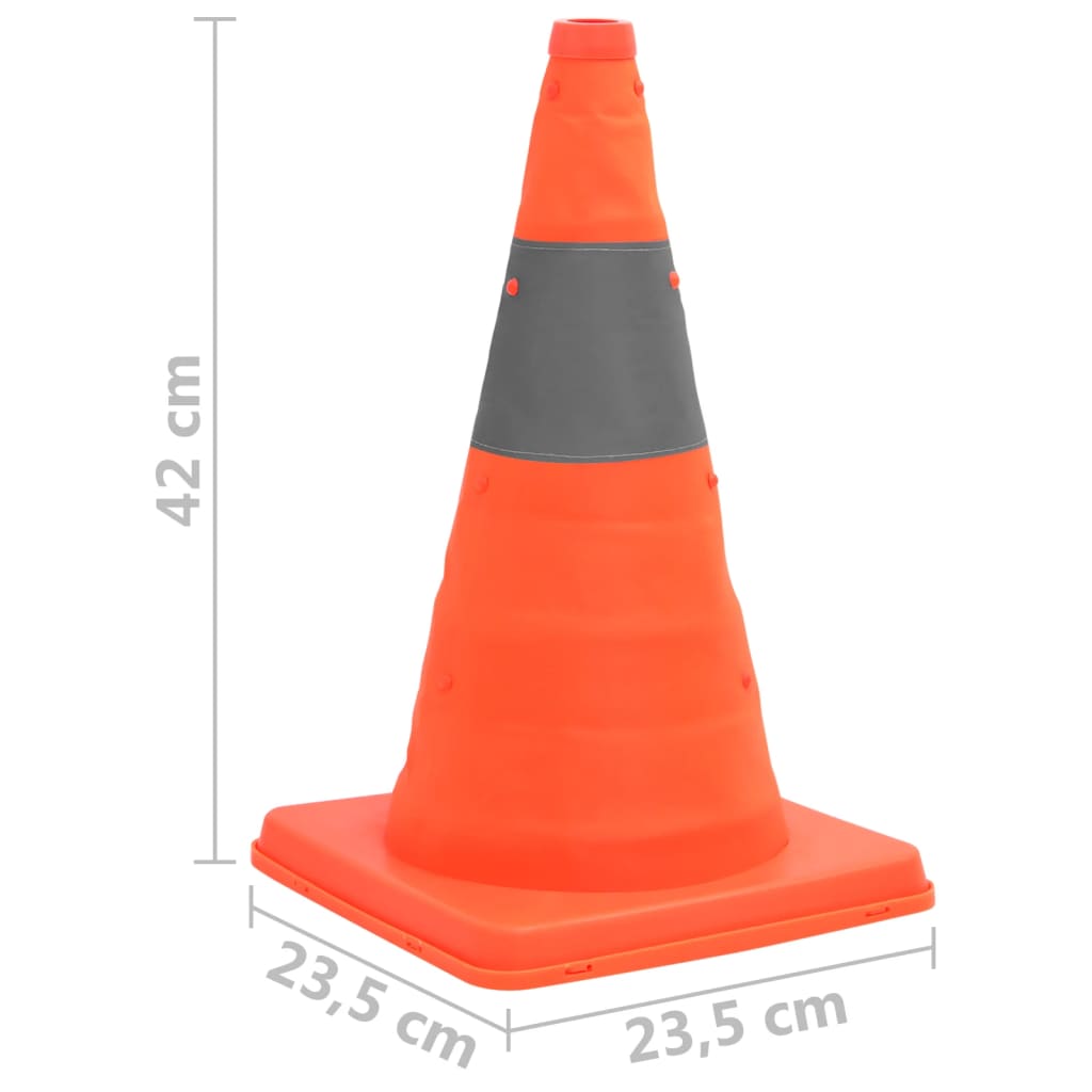 vidaXL Rozkładane pachołki drogowe, 10 szt., 42 cm