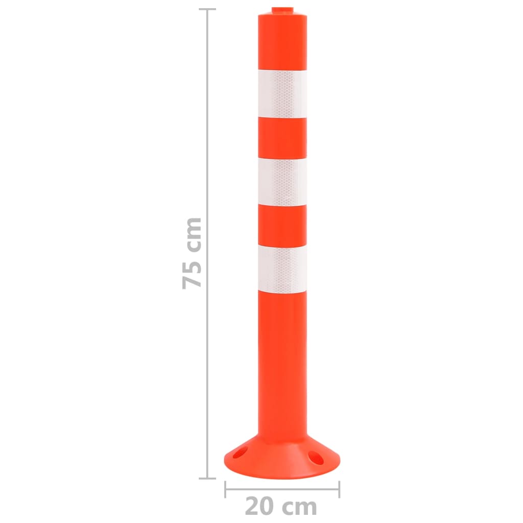vidaXL Słupki drogowe, 10 szt., 75 cm, PE