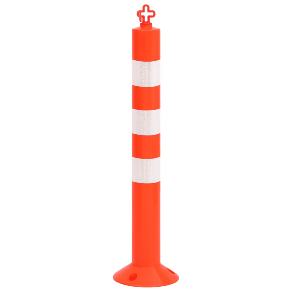 vidaXL Słupki drogowe, 4 szt., z łańcuchem, 75 cm, PE