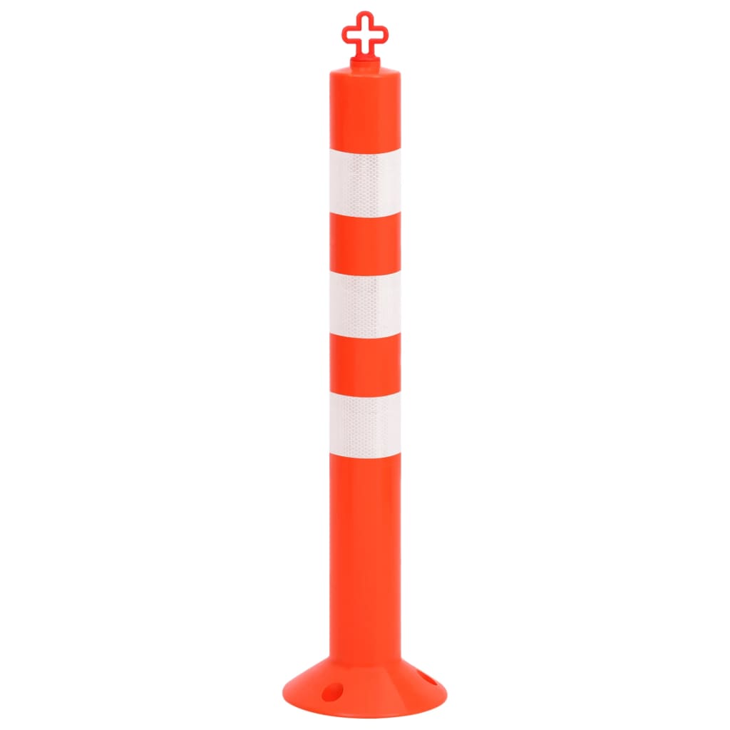 vidaXL Słupki drogowe, 4 szt., z łańcuchem, 75 cm, PE