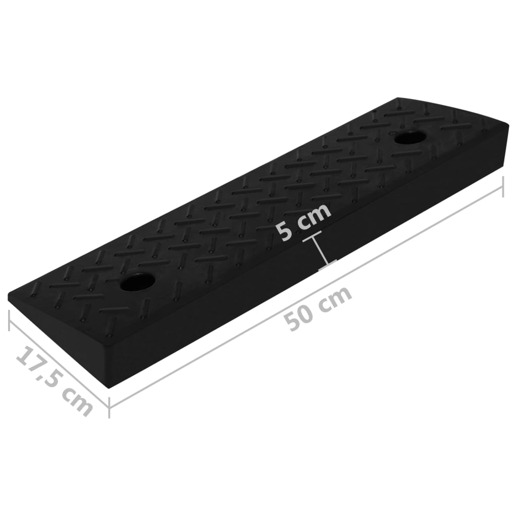 vidaXL Najazdy krawężnikowe, 2 szt., 50 x 17,5 x 5 cm, gumowe