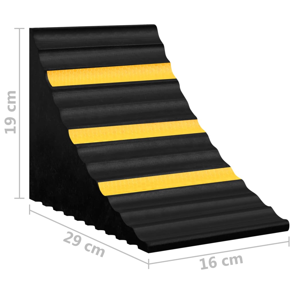 vidaXL Kliny pod koła samochodu, 2 szt., 29x16x19 cm, gumowe