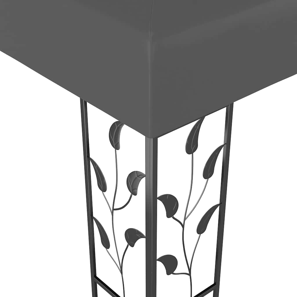 vidaXL Altana z podwójnym dachem i sznurem lampek LED, 3x4 m, antracyt