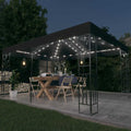 vidaXL Altana z podwójnym dachem i sznurem lampek LED, 3x4 m, antracyt
