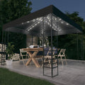 vidaXL Altana ze sznurem lampek LED, 3x3 m, antracytowa