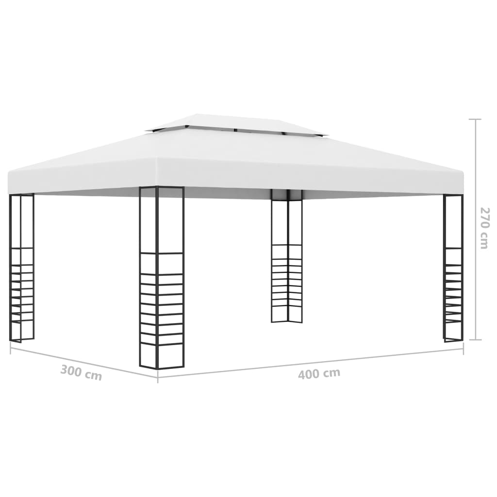 vidaXL Altana ze sznurem lampek LED, 4x3x2,7 m, biała
