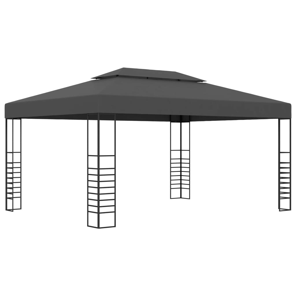 vidaXL Altana ze sznurem lampek LED, 3x4 m, antracytowa