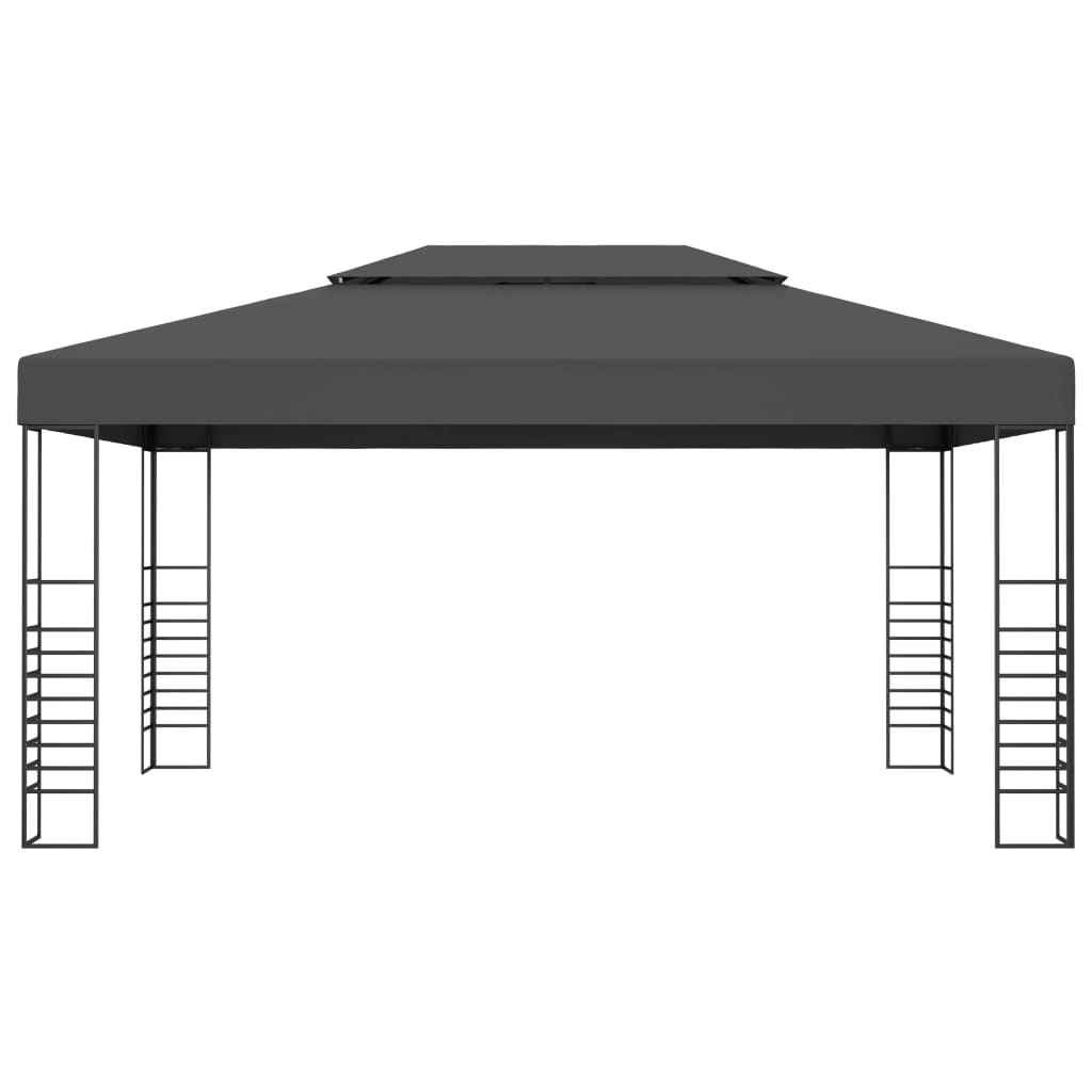 vidaXL Altana ze sznurem lampek LED, 3x4 m, antracytowa