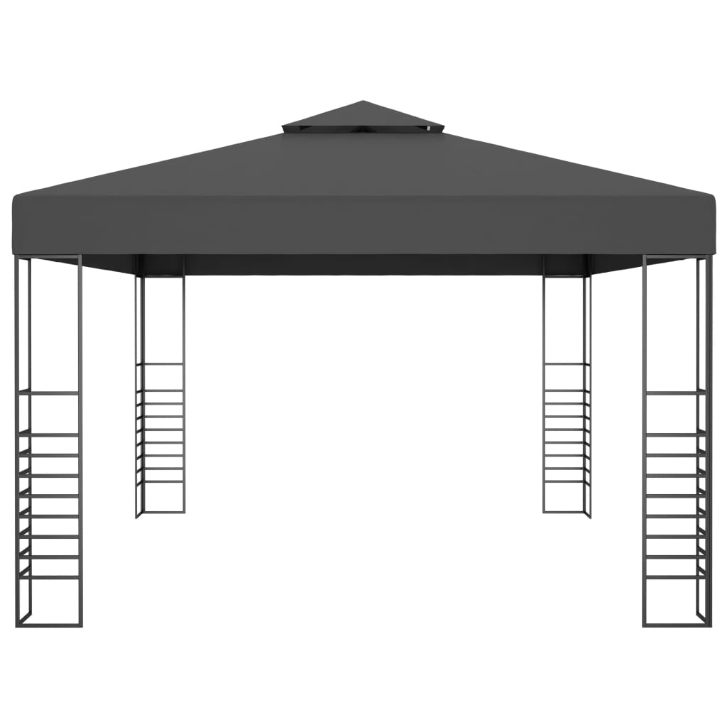 vidaXL Altana ze sznurem lampek LED, 3x4 m, antracytowa